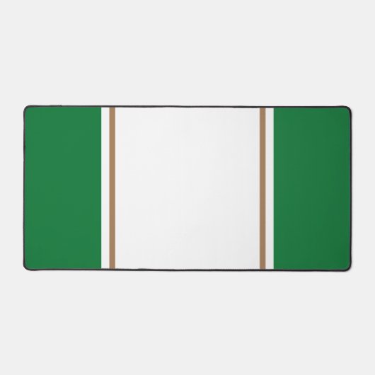 Sporthaftes, grünes Mocha Racing Streifen Schreibtischunterlage (Vorderseite)