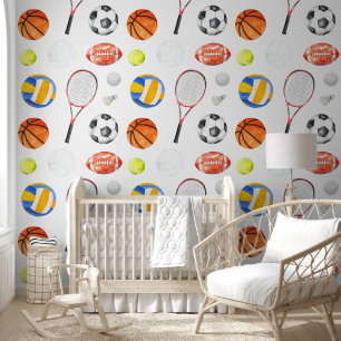 Sporthalle Kinderzimmer Kinderzimmer Pegel & Stick Tapete