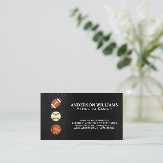 Sporthallen | Athletics Sport Visitenkarte (Stehend Vorderseite)