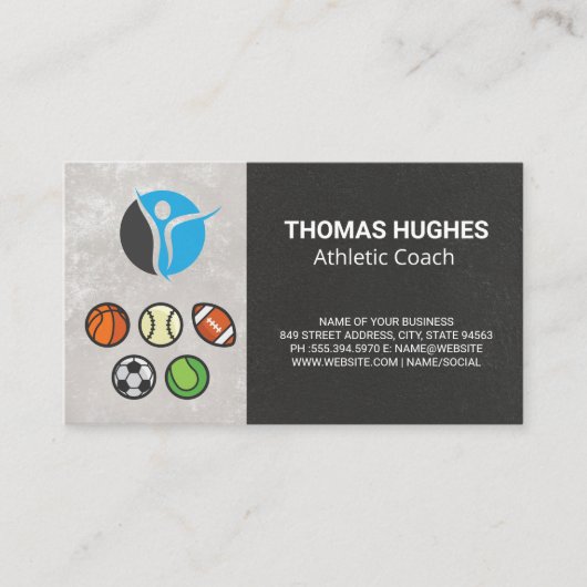 Sporthallen | Athletisches Logo Visitenkarte (Vorderseite)