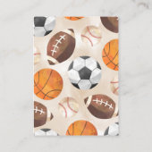 Sporthallen Bücher für Babyanfragen Begleitkarte (Rückseite)