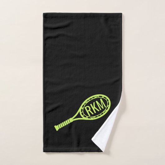 Sporthandtuch für Tennis Monogram Einfach Schwarz Handtuch (Handtuch)
