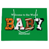 Sporthinderdusche mit grünem Geschlecht - neutral Große Geschenktüte (Vorderseite)