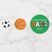 Sporthinderdusche mit grünem Geschlecht - neutral Konfetti (Vorderseiten)