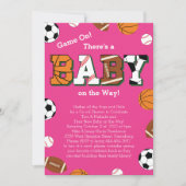 Sporthinderdusche Pink Girl Einladung (Vorderseite)