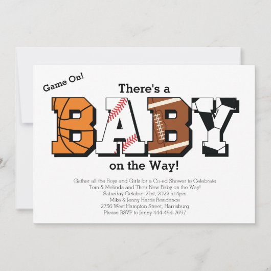 Sporthinderdusche Pink Girl Einladung (Vorderseite)