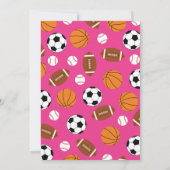 Sporthinderdusche Pink Girl Einladung (Rückseite)