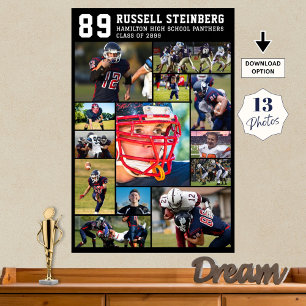 Sporthochschule Senior 13 Foto Collage Grad Poster