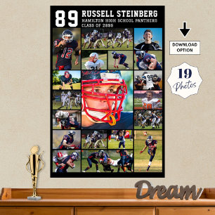 Sporthochschule Senior 19 Foto Collage Grad Poster