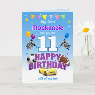 Sportiger Alles Gute zum Geburtstag BLAU Karte
