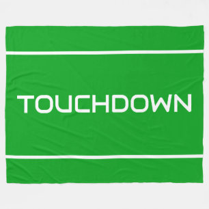 Sportiger Fun TOUCHDOWN Text Streifen auf strahlen Fleecedecke