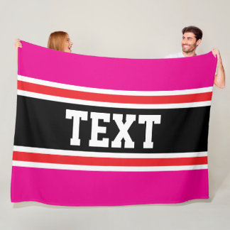 Sportiger Spaß Helles Rosa Rot Schwarz Streifen DE Fleecedecke
