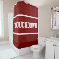 Sportiges Tiefrot Fettschrift TOUCHDOWN Weiße Text