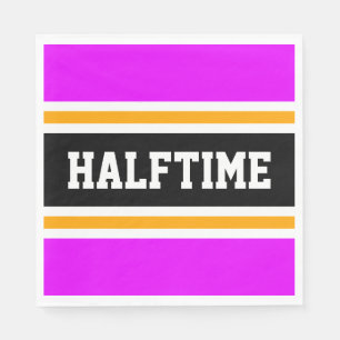 Sportiges Tropisches Rosa Orange Schwarze HALFTIME Serviette