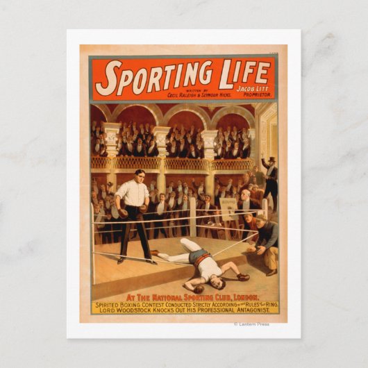"Sporting Life" Boxtheater-Spielplakat Postkarte (Vorderseite)