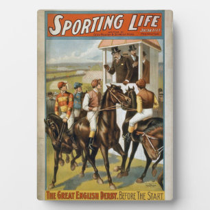 Sporting Life Great English Derby Vintag Horse Fotoplatte