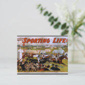Sporting Life, 'Lady Luck gewinnt die Derby' Vinta Postkarte (Stehend Vorderseite)