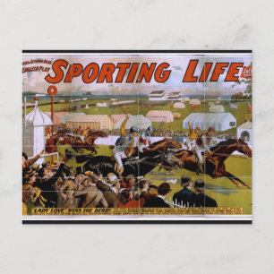 Sporting Life, 'Lady Luck gewinnt die Derby' Vinta Postkarte