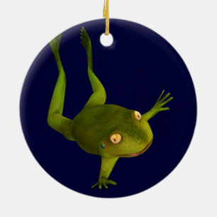 Sportive Frog Keramik Ornament