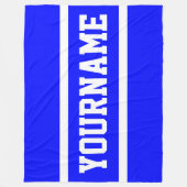 Sportiver Spaß Helles Blau Athletik-Text Weiße Str Fleecedecke (Vorderseite)