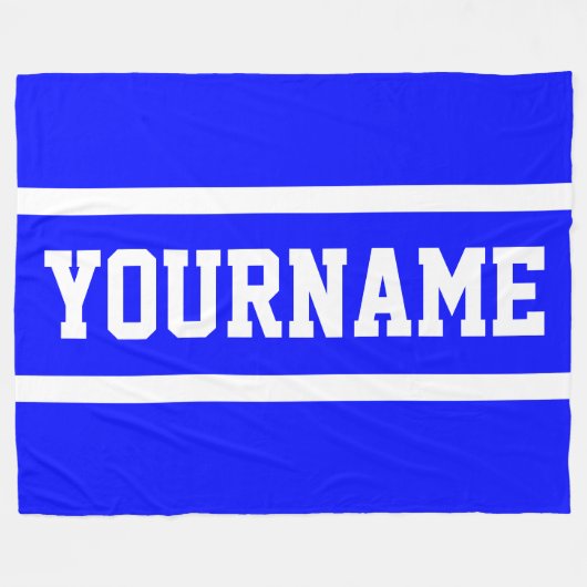 Sportiver Spaß Helles Blau Athletik-Text Weiße Str Fleecedecke (Vorderseite (Horizontal))