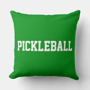 Sportiver Spaß weißer PICKLEBALL-Text auf hellgrün Kissen