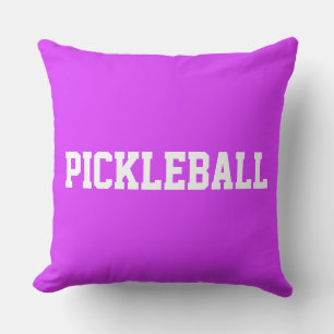Sportiver Spaß weißer PICKLEBALL-Text auf tropisch Kissen