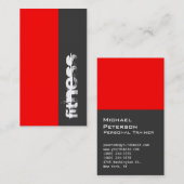 Sportkarte für vertikale Graurote Fitness Visitenkarte (Vorne/Hinten)