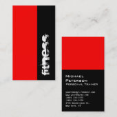 Sportkarte mit vertikaler schwarzer Fitness Visitenkarte (Vorne/Hinten)