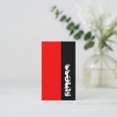 Sportkarte mit vertikaler schwarzer Fitness Visitenkarte (Stehend Vorderseite)