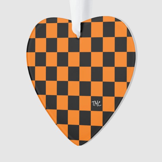 Sportkarton INITIALS Orange Black Fan Ornament (Vorderseite)