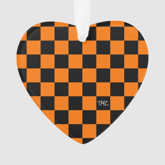 Sportkarton INITIALS Orange Black Fan Ornament (Vorderseite)