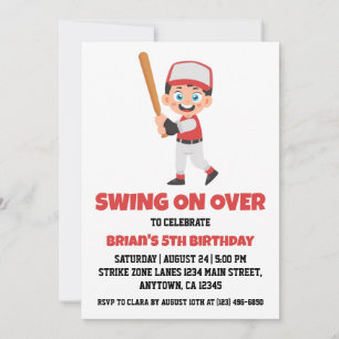 Sportkids Baseball Geburtstagseinladungen Einladung
