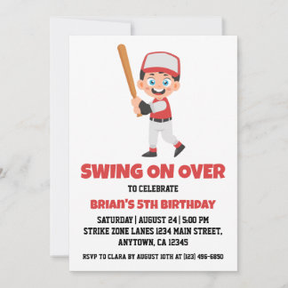 Sportkids Baseball Geburtstagseinladungen Einladung