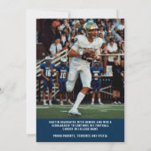 Sportklasse Custom Foto Blue Abschluss Ankündigung (Rückseite)