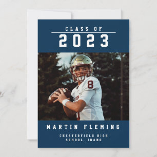 Sportklasse Custom Foto Blue Abschluss Ankündigung