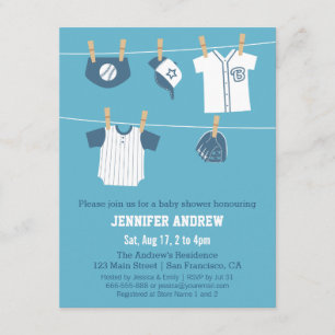 Sportkleidung Baseball-Baby-Shower-Einladungen Einladung