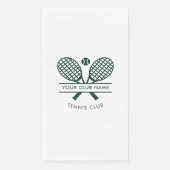 Sportklub Name Tennis Racket Motif Green Logo Serviette (Vorderseite)