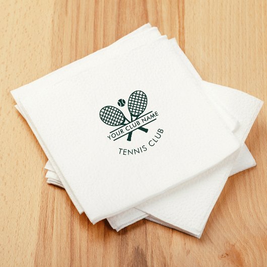 Sportklub Tennis Icons Grünbuch mit dem Logo Serviette