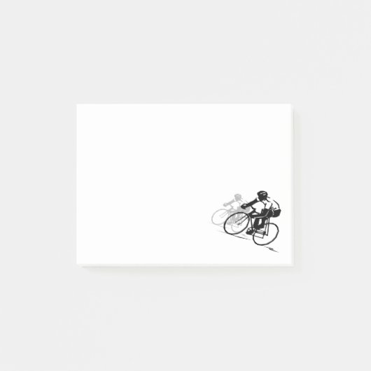 Sportlandschaft | Fahrradrennen Silhouette Post-it Klebezettel (Vorderseite)