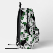 Sportler mit Monogramm graue Fußballbälle Bedruckter Rucksack (Links)