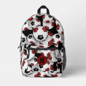 Sportler mit Monogramm Maroon-Fußball-Bälle Bedruckter Rucksack (Vorderseite)