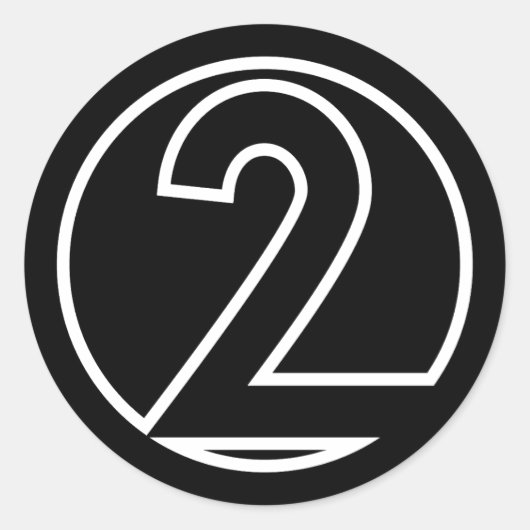 Sportler Nummer 2 Kreisform Runder Aufkleber (Vorderseite)