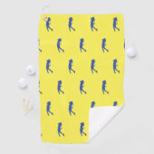 Sportlerin Blue Golfer Silhouette Golf Handtuch (Insitu)