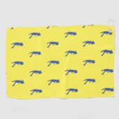 Sportlerin Blue Golfer Silhouette Golf Handtuch (Horizontal)