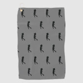 Sportlerin Schwarz Golfer Silhouette Golf Handtuch (Vorderseite)