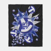 sportlich-blau-weiße Volleyballzimmerdekoration Fleecedecke (Vorderseite)