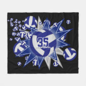 sportlich-blau-weiße Volleyballzimmerdekoration Fleecedecke (Vorderseite (Horizontal))