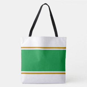 Sportlich breite Kelly-Grün-Braun-Rennstreifen Tasche