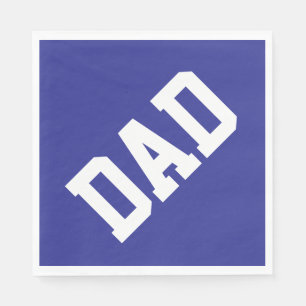 Sportlich diagonales DAD-Text auf tiefem Blau Serviette